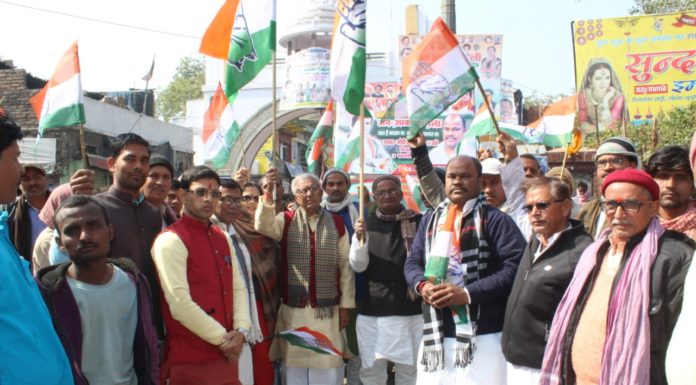 जनआकांक्षा रैली के प्रचार प्रसार के लिए यांत्रिक रथ किया गया रवाना