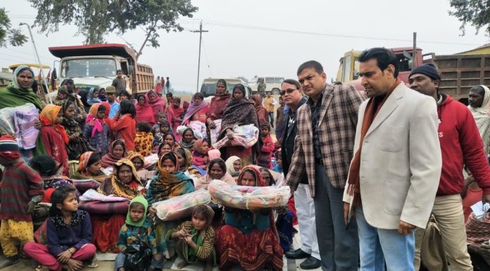 ठंड से बचाव के लिए 200 गरीबों को मिला कम्बल और बस्त्र