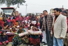 ठंड से बचाव के लिए 200 गरीबों को मिला कम्बल और बस्त्र